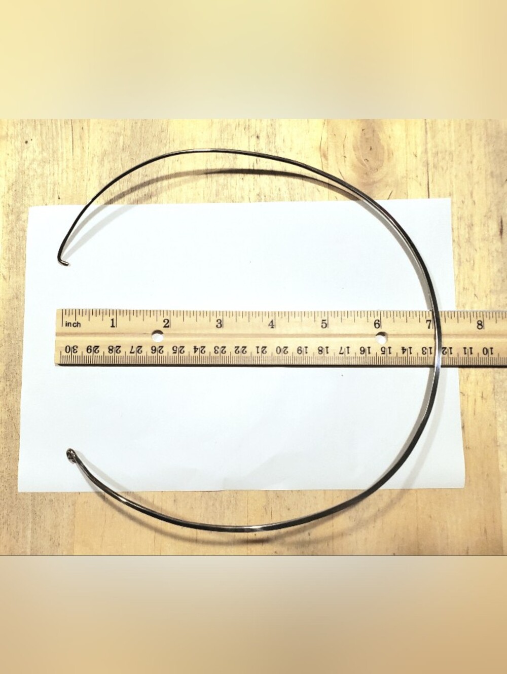 Simple Neck Ring Wire Torque Chic Minimalist Oval kinda 925 Silver Mexico Taxco - Picture 4 of 10